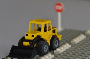 yellow lego car