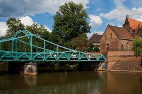 Tumski Bridge, connecting old town and Sand Island, poland, Wroclaw