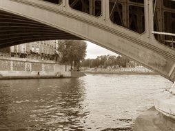 bridge across seine river, detail, france, paris