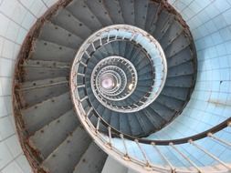 spiral staircase of lighthouse, france