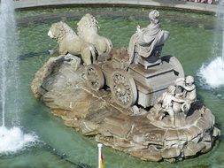 top view of Plaza de Cibeles Fountain, Spain, Madrid