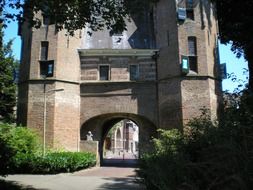 town gate, medieval tower with gateway, netherlands, broederpoort