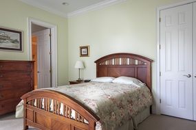 classic bedroom with wooden furniture