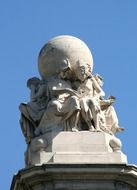 top sculpture group of Monument to Miguel de Cervantes on Plaza de EspaÃ±a, spain, madrid