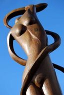 female torso, modern park sculpture, france, avranches