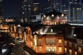 Station Marunouchi Building in city at night, japan, tokyo