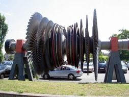 turbine rotors in technik museum, germany, speyer
