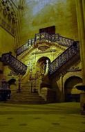 ornate staircase in cathedral, spain, burgos