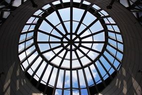 dome ceiling of subway station, bottom view