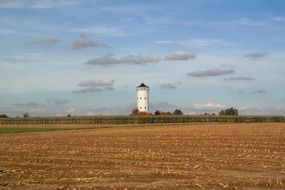 Water reservoir among agricultural fields