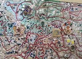 cartoon people, colorful mural, usa, pennsylvania, philadelphia