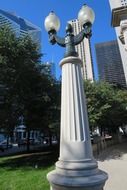 lamp post in city, usa, illinois, chicago