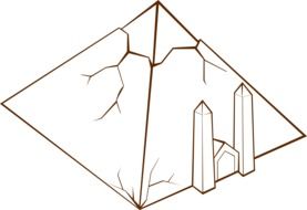 cracked egyptian pyramid, illustration