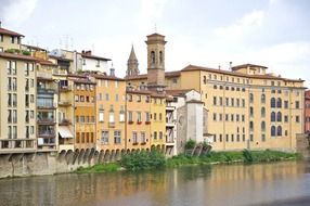 scenic old waterfront, italy, florence