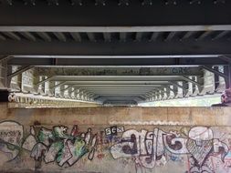 grunge graffiti under bridge