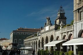 historic square in city, italy, bergamo