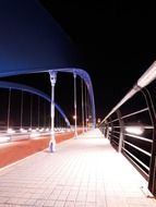 pedestrian bridge at night, perspective, spain, torrent