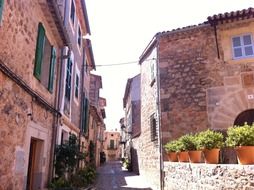 old picturesque alley in village, spain, mallorca