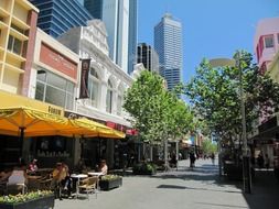 cafe on street in city, australia, perth