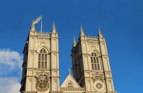 Bell Towers of Westminster Abbey at sky, uk, england, london