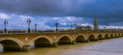 panoramic view of a medieval bridge in europe