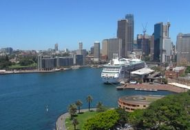 skyline of modern coastal city, australia, sydney