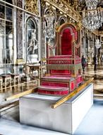 historic pope throne in versailles palace, france