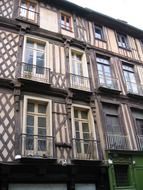 old timber facade, france, rennes