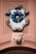 bas-relief blue rose