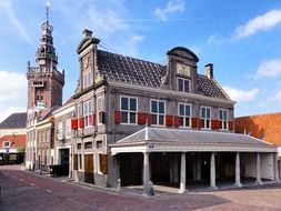 historical building with tower, netherlands, appingedam