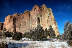 scenic sandstone rock formation in el morro national monument, usa, new mexico