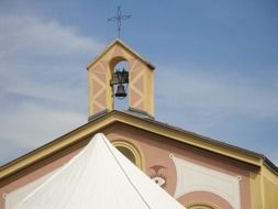 bells at top of church building, france