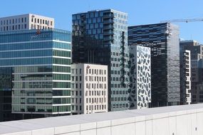 modern buildings in bjørvika, norway, oslo