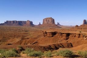 scenic rock formations in red desert, usa, utah usa, monument valley