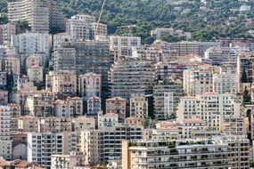 luxury hotels and apartments in city on hillside, monaco