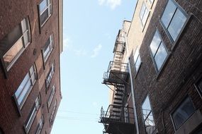 external stairsace, fire escape on facade