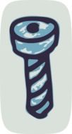 big blue screw, illustration