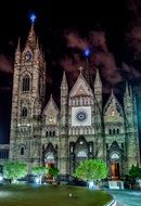 Night photography of church building