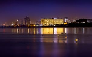 night panorama of skyscrapers and business centers