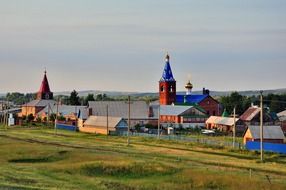 orthodox church in small village, russia