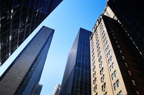 low angle view of downtown, usa, new york city