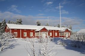 house in snow