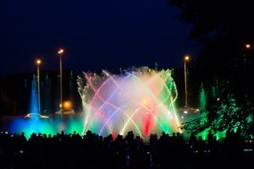 fountain show in Warsaw, Poland