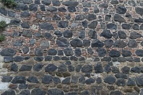 Stone wall of large natural stones