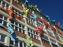 colored shapes on buildings