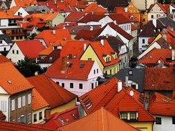 panoramic city view with brown roofs