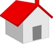 painted model of a house with a red roof