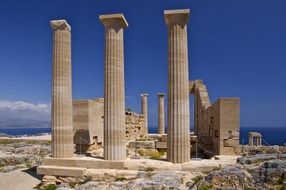 panoramic view of ancient greek ruins on a sunny day