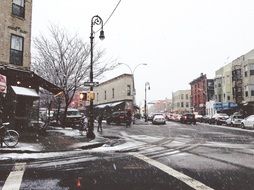 Landscape of the town in winter time