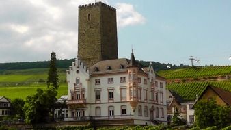 stone tower near the house